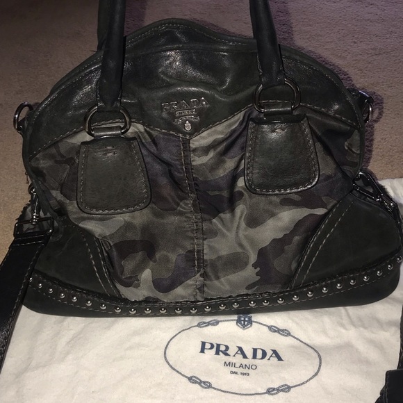 Authentic Prada Camo UNIQUE Tote -Sac Purse EUC - Picture 5 of 6